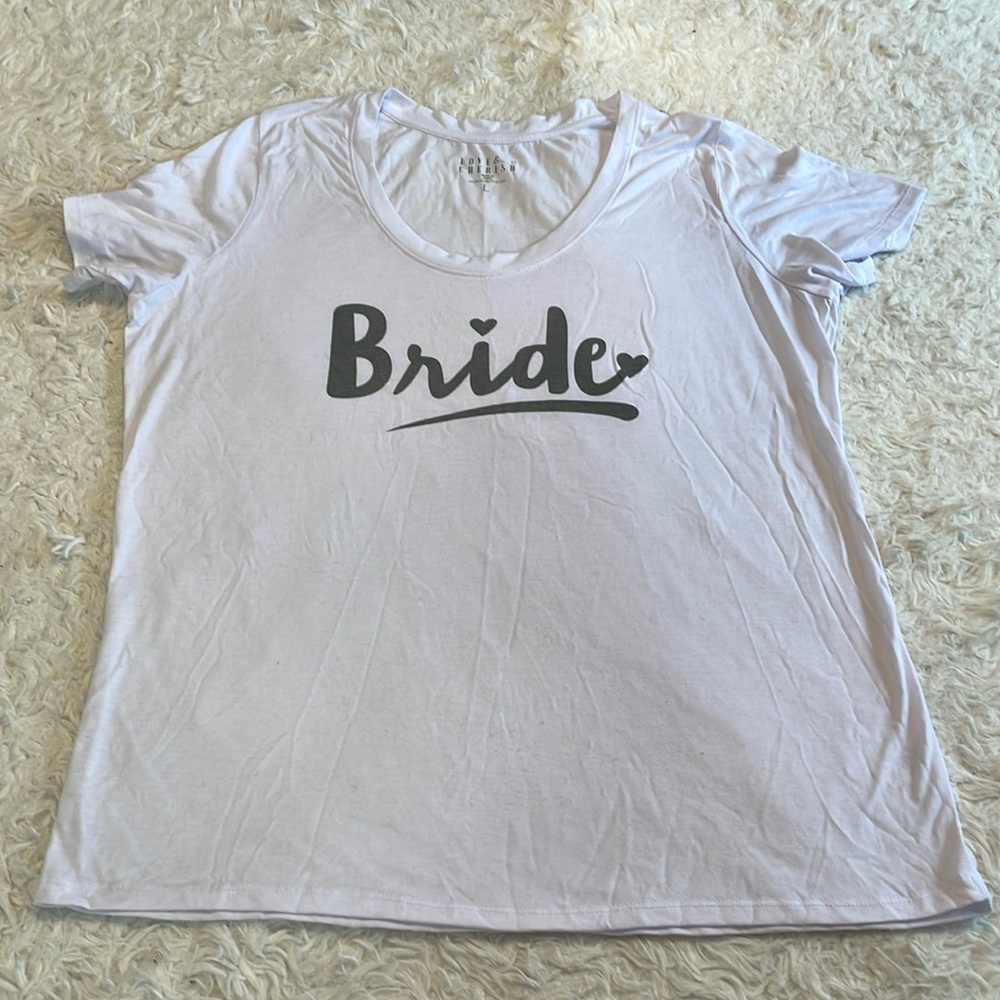 Love & Cherish Large Bride T-Shirt
